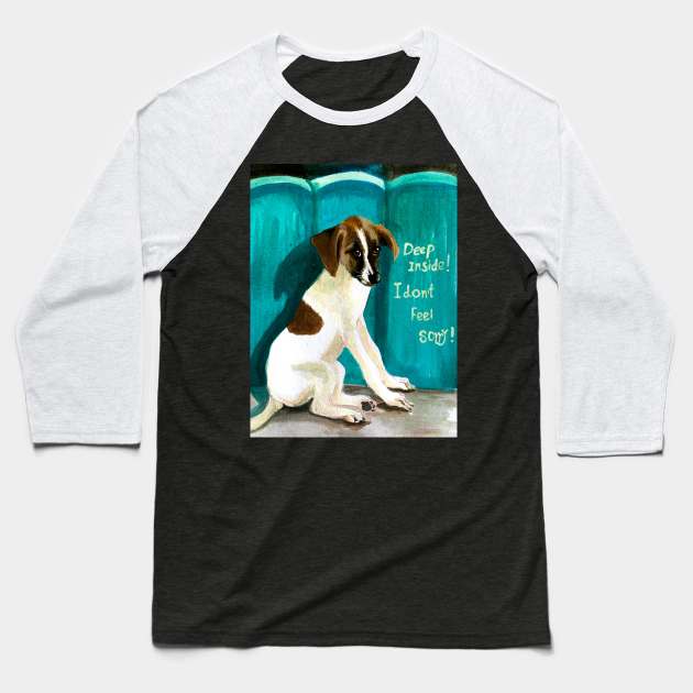 Nutty puppy Baseball T-Shirt by The artist of light in the darkness 